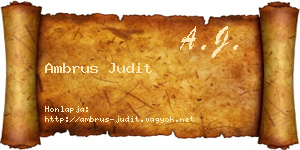 Ambrus Judit névjegykártya